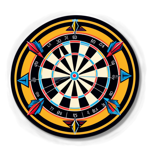 Einzigartiges Dartboard-Design mit Pfeilen