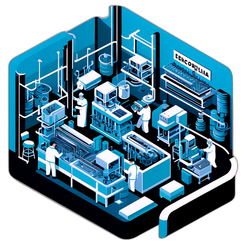 半導體工廠場景插畫