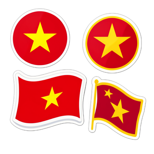 Những mẫu dán có cờ Việt Nam và biểu tượng hòa bình