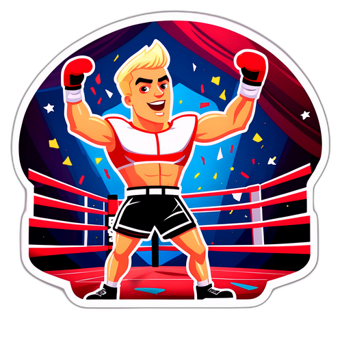 Stylizowany ring bokserski z Jake'em Paulem
