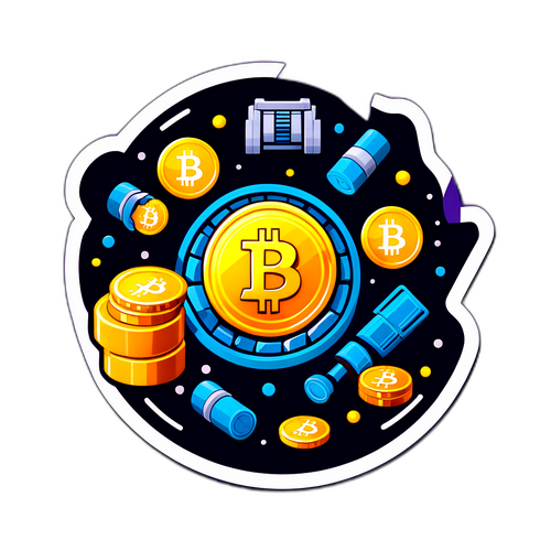 비트코인 채굴 테마 스티커