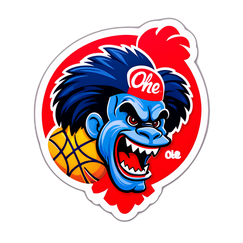 Ole Miss Basketball Mascot Sticker