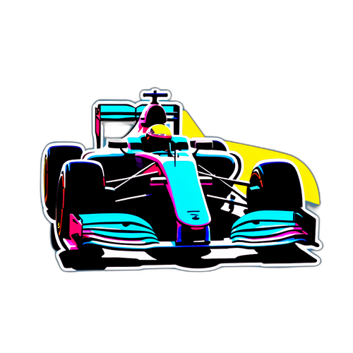 Minimalist design av en F1-bil i silhuett
