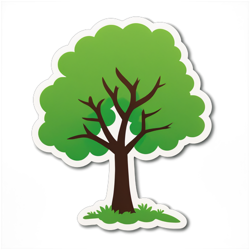 Minimalistische Aufkleber von Hannes Jaenicke und einem Baum