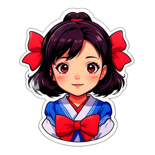 魅力的な表情を持つキャラクターのステッカー