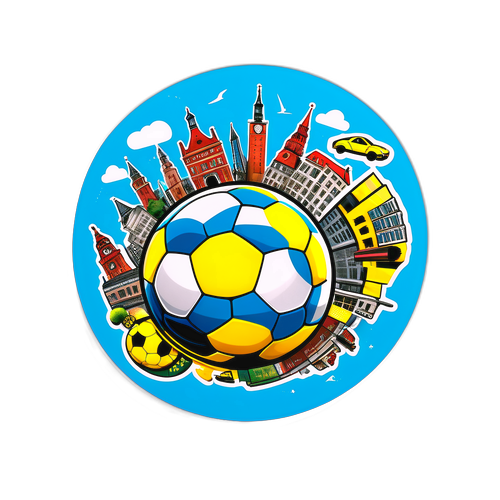 Stiker Penuh Aksi Pemain Bola Sepak dari Kopenhagen dan Dortmund