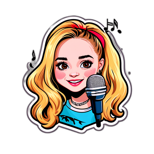 Adesivo di Sabrina Carpenter in stile cartone animato