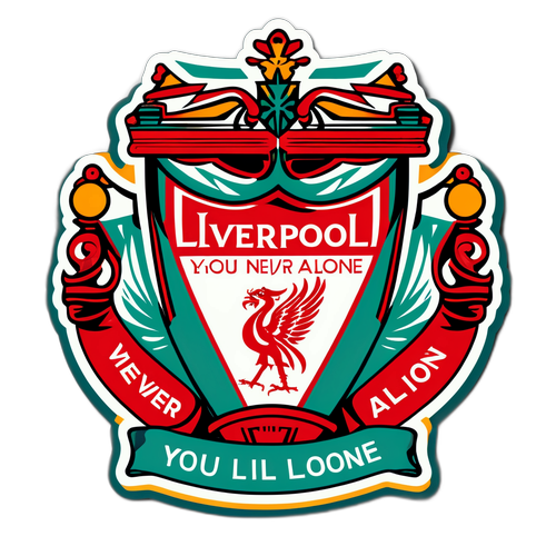 리버풀의 유명한 슬로건 '당신은 결코 혼자 걷지 않습니다'를 시각적으로 표현한 디자인