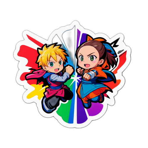 Makulay na Sticker ng Pagsasama ng mga Bayani