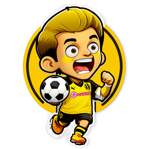 Aufkleber von Borussia Dortmund im Cartoon-Stil