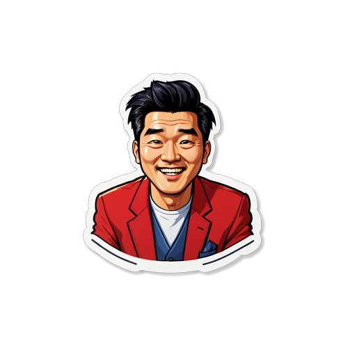 유머와 개성을 표현한 조세호의 독특한 헤어스타일과 표정 스티커