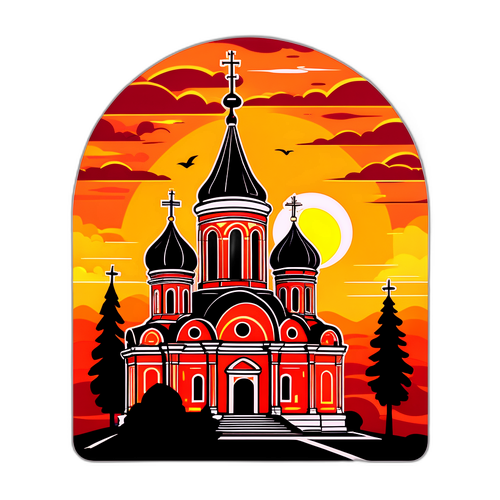 Церква Святого Констянтина на фоні заходу сонця