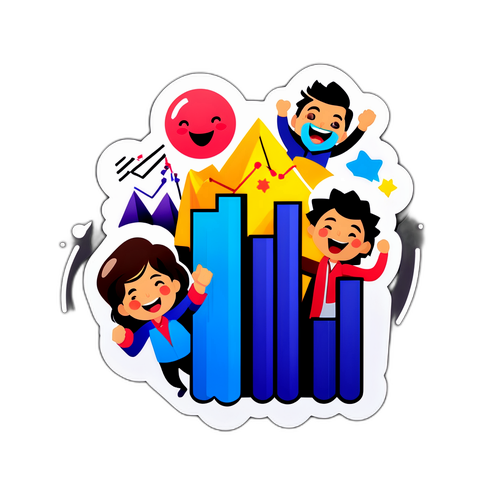 MSCI株価上昇を祝う楽しいキャラクターのデザイン