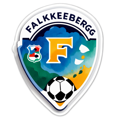 Falkenberg FF i Aquarell: Den Perfekta Klistermärket för Fotbollsälskare!