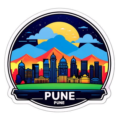 पुणे का सूर्यास्त क skyline