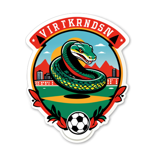 Fantastisk Vipers Kristiansand Logo: En Slange og Fotball i Eventyrlig Skyline!