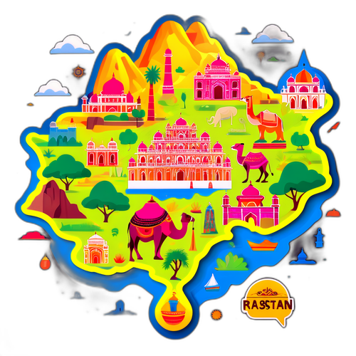 राजस्थान का रंगीन नक्शा