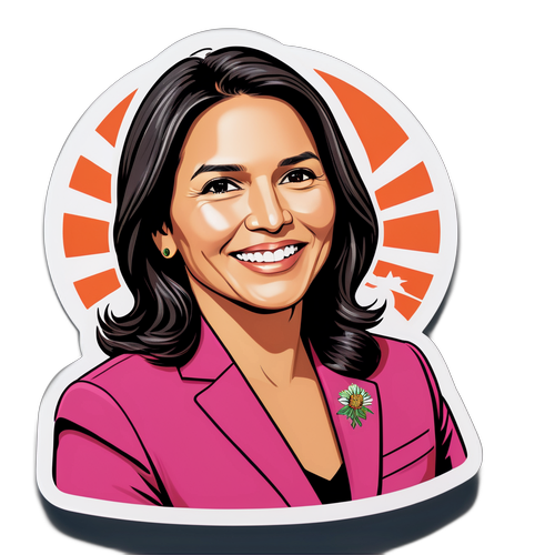 Politieke cartoon-sticker van Tulsi Gabbard