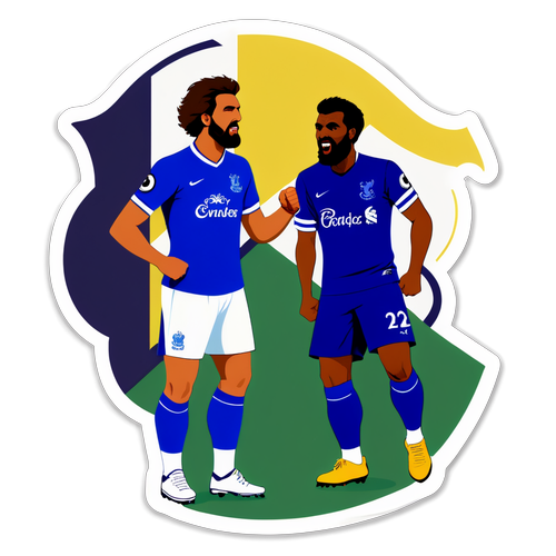 Sticker, joka juhlii Evertonin ja Liverpoolin tiukkaa kilpailua