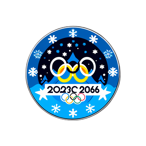 Stylizovaná nálepka s logem Zimních olympijských her 2026