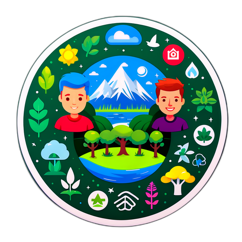 Sticker med Daniel Hellden i en grönskande miljö