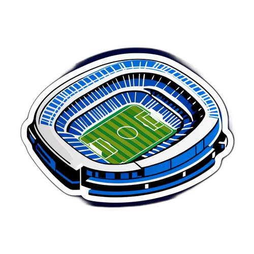 Sticker van het Chelsea stadion met een enthousiaste menigte