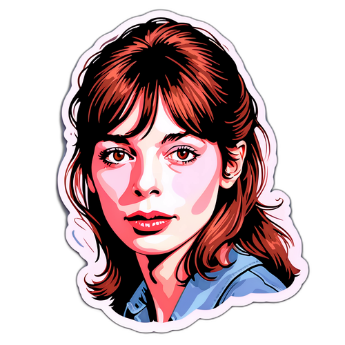 Nostalgisk klistremerke dedikert til Jane Birkin