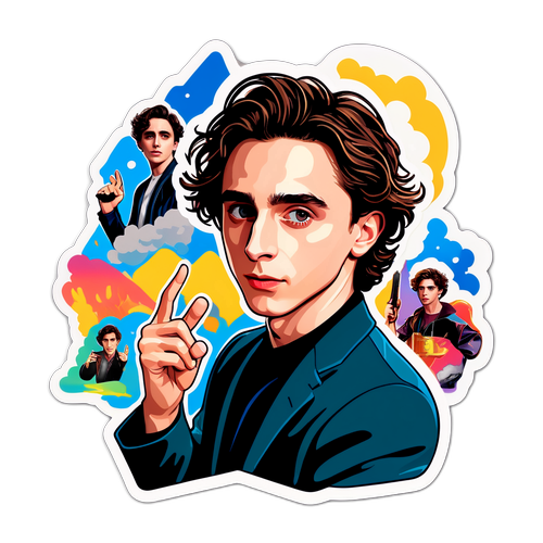 Autocollant de Timothée Chalamet dans une pose iconique