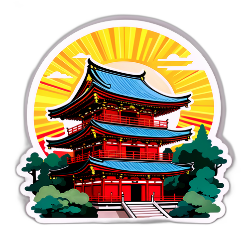 陽光を浴びる東照宮の美しい屋根