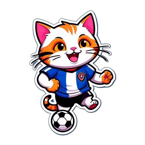 Sticker Mèo Chơi Bóng Đá