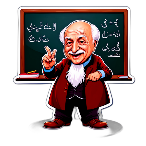 Kemalettin Gülen Karikatürü: Tahtada Ders Verirken