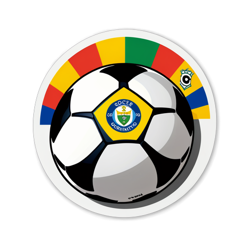 Diseño de un sticker con un balón de fútbol y los logos de Corinthians y Novorizontino