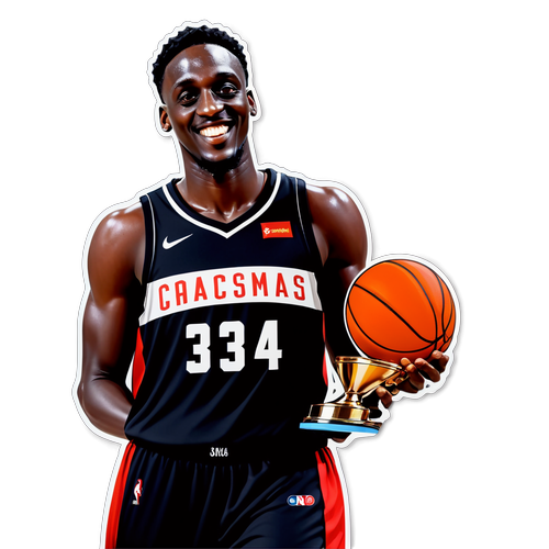 Si Pascal Siakam na Nakatanggap ng Tropeo