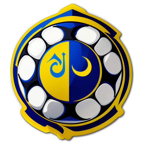 Stiker Logo Al Nassr dengan Bola Sepak Dinamis