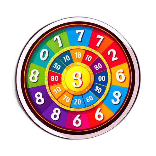 Ein stilisierter Lotterietopf mit bunten Zahlen im Glücksrad