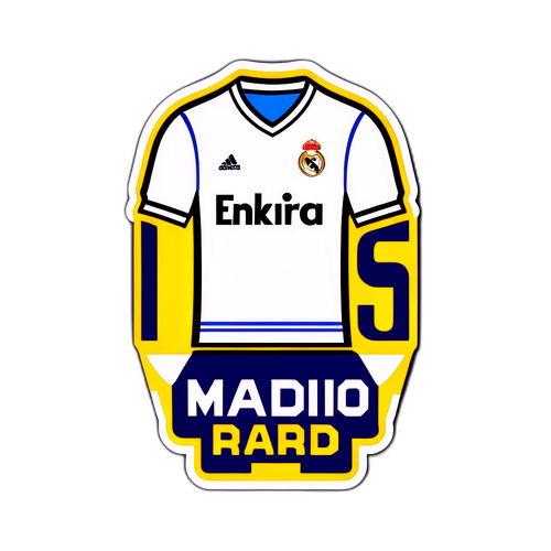 מדבקת ג'רסי כדורגל רטרו של ריאל מדריד
