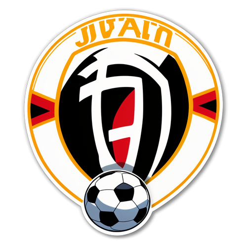 Sticker de Juventus y Milan con balón de fútbol