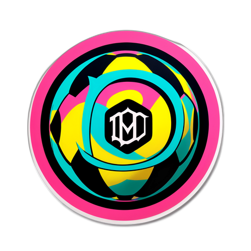 สติกเกอร์โลโก้ทีมอินเตอร์ไมอามีพร้อมลูกฟุตบอล