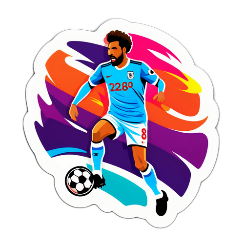 프리미어 리그의 다이나믹을 표현한 화려한 축구 스티커 디자인