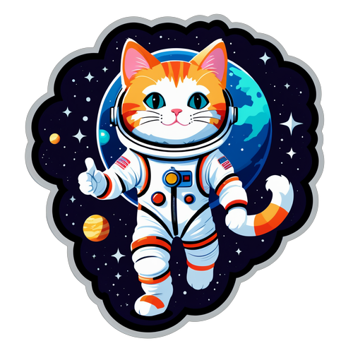 太空探险的太空猫