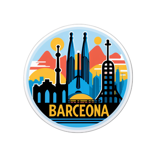 Barcelona városkép zenei motívumokkal