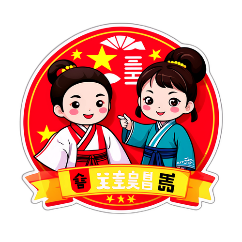 中韩友好关系贴纸