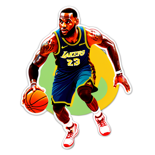 Stiker LeBron James Dalam Aksi