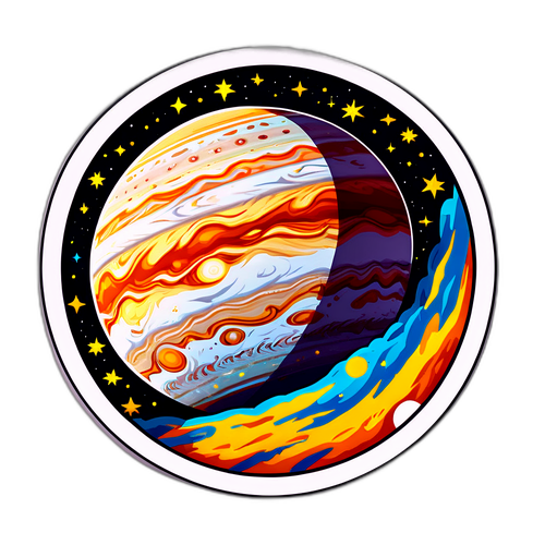 Aufkleber von Jupiter mit beeindruckenden Atmosphärendetails