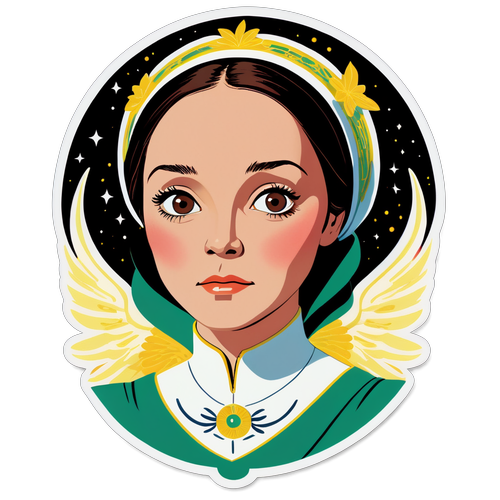 Illustration d'Olivia Hussey dans son rôle emblématique, entourée d'un halo artistique