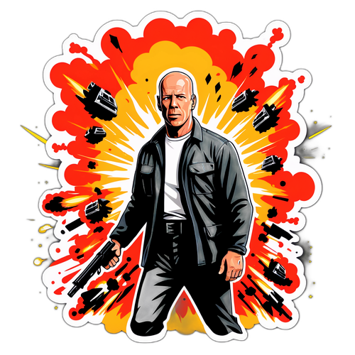 Drama-etikett av Bruce Willis som en heroisk karakter