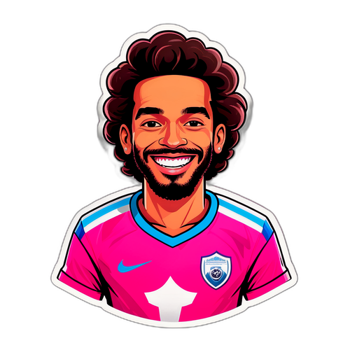 Desenho de Abel Braga em camisa rosa vibrante