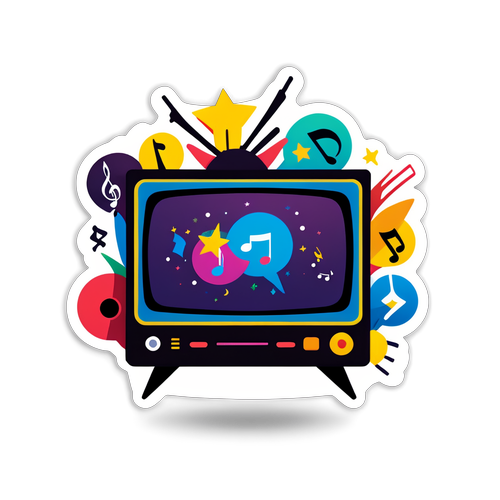 Renkli TV Ekranı Sticker'ı