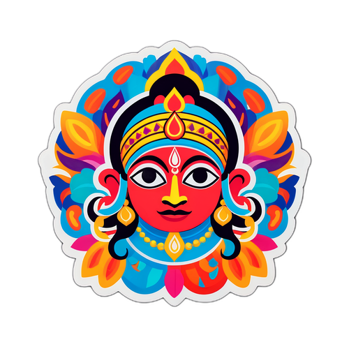 नवमी उत्सव स्टिकर डिज़ाइन