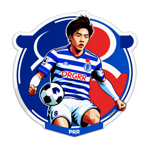 축구를 테마로 한 QPR 로고 스티커